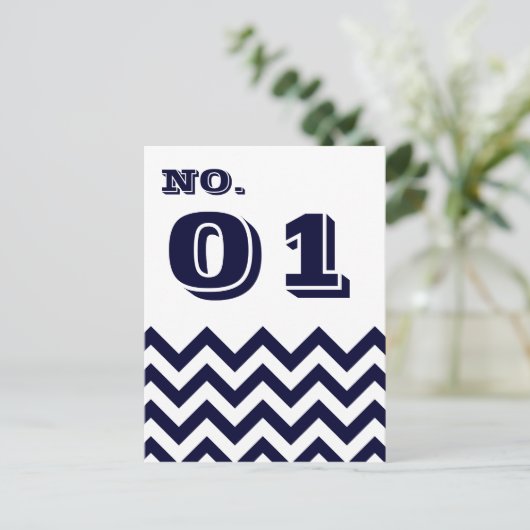 Chevron Trouwtafel Aantal Kaarten (Staand voorkant)