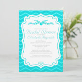 Chevron turquoise barre des invitations de Fête de (Debout devant)