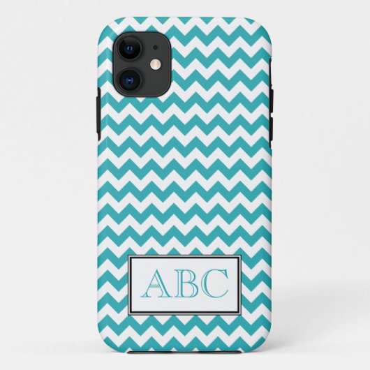 Chevron Turquoise & Blanc iPhone 5 Coque (Dos)