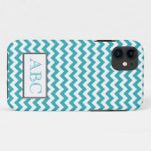 Chevron Turquoise & Blanc iPhone 5 Coque (Dos (Horizontal))