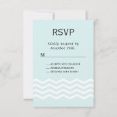 Chevron Turquoise Chalkboard RSVP. RSVP Kaartje (Achterkant)