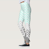 chevron turquoise gris leggings (Gauche)