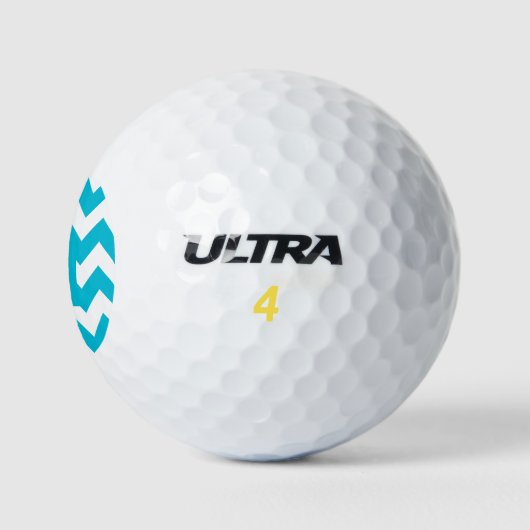 Chevron Turquoise Wit Initiaal Personaliseren Golfballen (Logo)