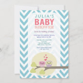 Chevron Uilen in Tree Baby shower Uitnodigen Kaart (Voorkant)