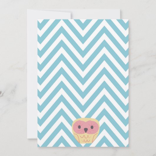 Chevron Uilen in Tree Baby shower Uitnodigen Kaart (Achterkant)