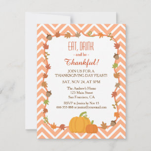 Chevron uitnodigingen voor Thanksgiving-diner