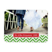 Chevron Vakantie Monogram Foto Magneet (Horizontaal)