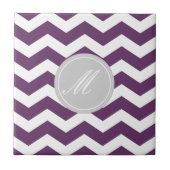 Chevron violet avec carreaux de monogrammes (Devant)