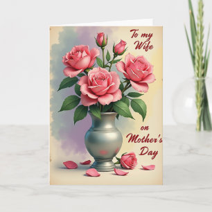 Chevron Watercolor Bloemkaart Kaart