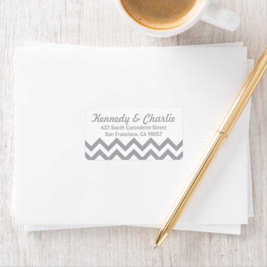 Chevron Wedding Adresetiketten Etiket (Insitu)