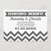 Chevron Wedding Menu Cards (Voorkant)
