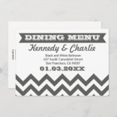 Chevron Wedding Menu Cards (Voorkant / Achterkant)