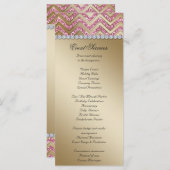 Chevron Wedding Rack Kaarten Sparkle Gold Pink (Voorkant / Achterkant)