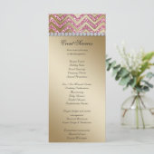 Chevron Wedding Rack Kaarten Sparkle Gold Pink (Staand voorkant)
