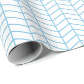 Chevron Wrapping Paper - Light Blue op White Cadeaupapier (Rol Hoek)