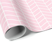Chevron Wrapping Paper - White on Light Pink Cadeaupapier (Rol Hoek)