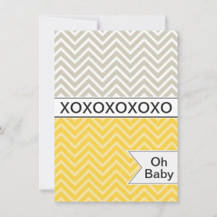 Chevron XOXO Baby shower tendance Invitation neutr