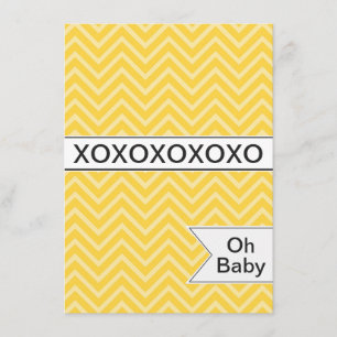 Chevron XOXO Baby shower tendance Invitation neutr