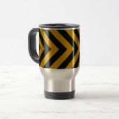 Chevron Yellow Black Hazard Stripes Reisbeker (Voorkant links)
