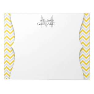 Chevron Yellow en modern, gepersonaliseerd Notitieblok