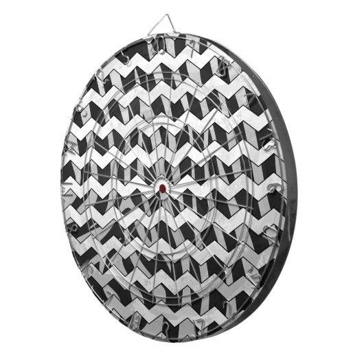 Chevron Zebra Black en Gray Dartbord (Voorkant Rechts)