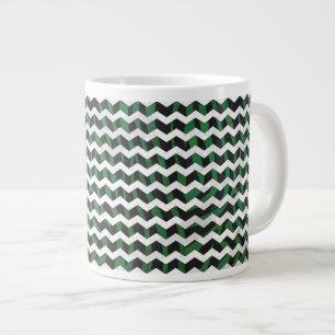 Chevron Zebra Black en Green Print Jumbo Beker