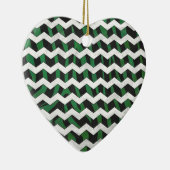 Chevron Zebra Black en Green Print Keramisch Ornament (Rechts)