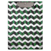 Chevron Zebra Black en Green Print Klembord (Voorkant)