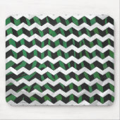 Chevron Zebra Black en Green Print Muismat (Voorkant)