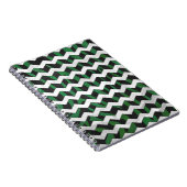 Chevron Zebra Black en Green Print Notitieboek (Rechterzijde)
