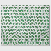 Chevron Zebra Green en White Print Cadeaupapier (Vlak)