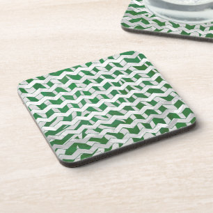 Chevron Zebra Green en White Print Drankjes Onderzetter