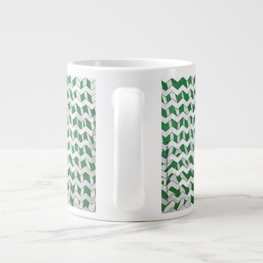 Chevron Zebra Green en White Print Jumbo Mok (Achterkant)