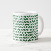Chevron Zebra Green en White Print Jumbo Mok (Voorkant rechts)