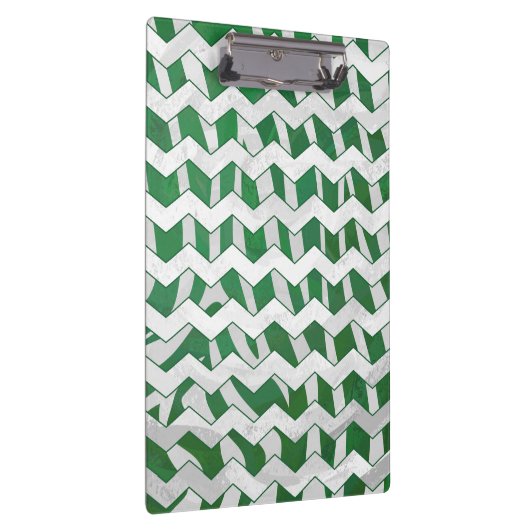 Chevron Zebra Green en White Print Klembord (Rechts)
