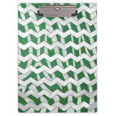 Chevron Zebra Green en White Print Klembord (Voorkant)