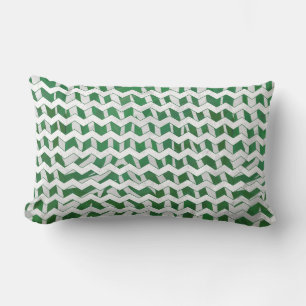 Chevron Zebra Green en White Print Kussen