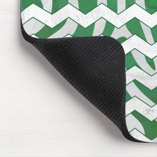 Chevron Zebra Green en White Print Muismat (Hoek)