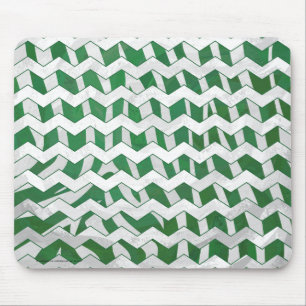 Chevron Zebra Green en White Print Muismat