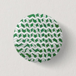 Chevron Zebra Green en White Print Ronde Button 3,2 Cm