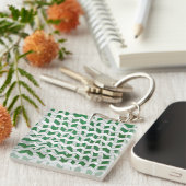 Chevron Zebra Green en White Print Sleutelhanger (Voorkant Rechts)