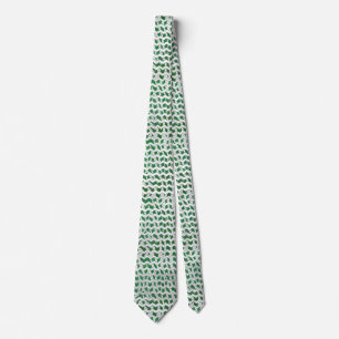 Chevron Zebra Green en White Print Stropdas