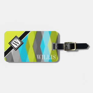 Chevron Zig Zag Monogram-Bagagelabel Bagagelabel