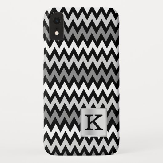 Chevron Zig Zag Monogram met Kleurkeuze Case-Mate iPhone Case (Achterkant)