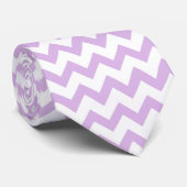 Chevron Zig Zag Pattern Chic Lila White Scandi Stropdas (Opgerold)