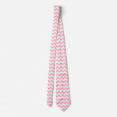 Chevron Zig Zag Pattern Chic Pink White Scandi Stropdas (Achterkant)
