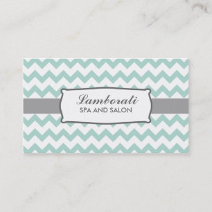 Chevron Zig Zag Pattern Elegant Modern Green Visitekaartje