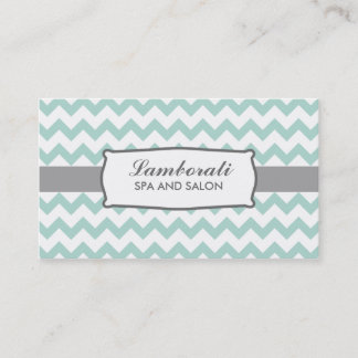 Chevron Zig Zag Pattern Elegant Modern Green Visitekaartje