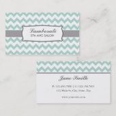 Chevron Zig Zag Pattern Elegant Modern Green Visitekaartje (Voorkant / Achterkant)