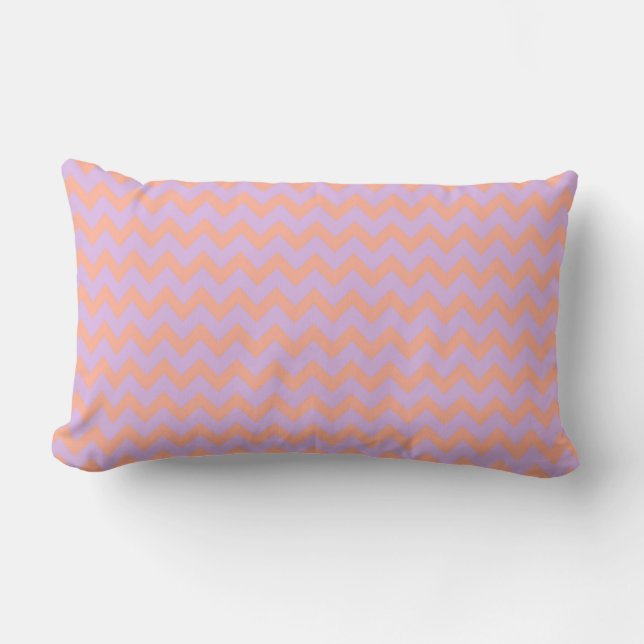 Chevron Zig Zag Pattern Pastel Lila Peach Preppy Kussen (Voorkant)